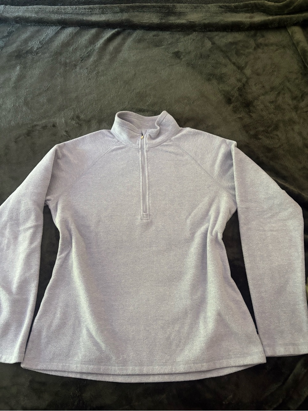 Eddie Bauer Lavender Quarter-Zip Cowl Neck Pullover